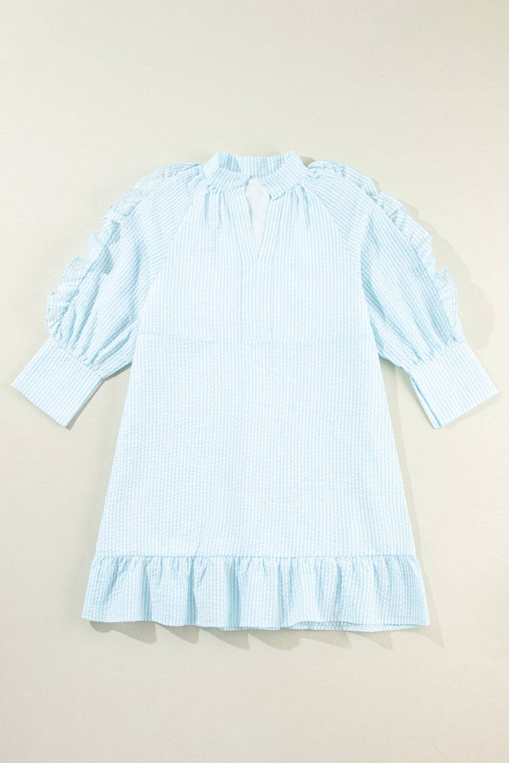 Ruffle Puff Sleeve Mini Dress